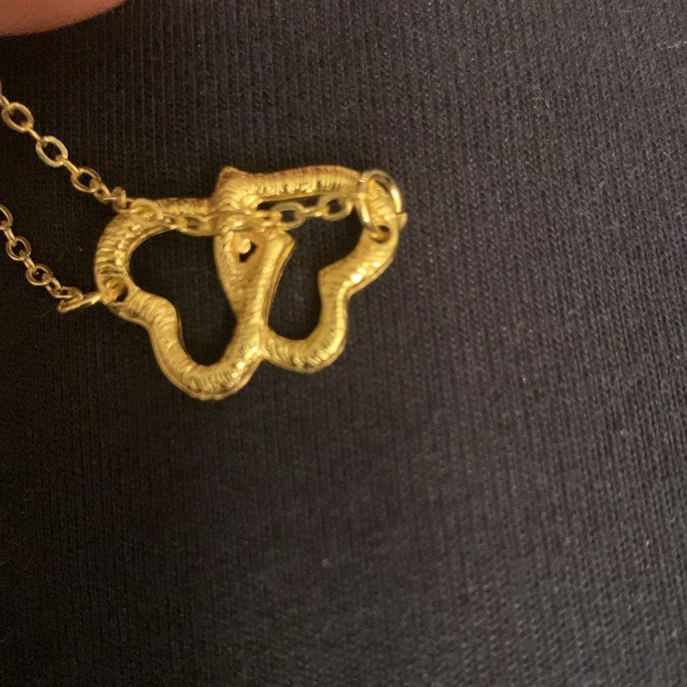 Elegant Gold and Silver Heart Necklace - Picture 8 of 8